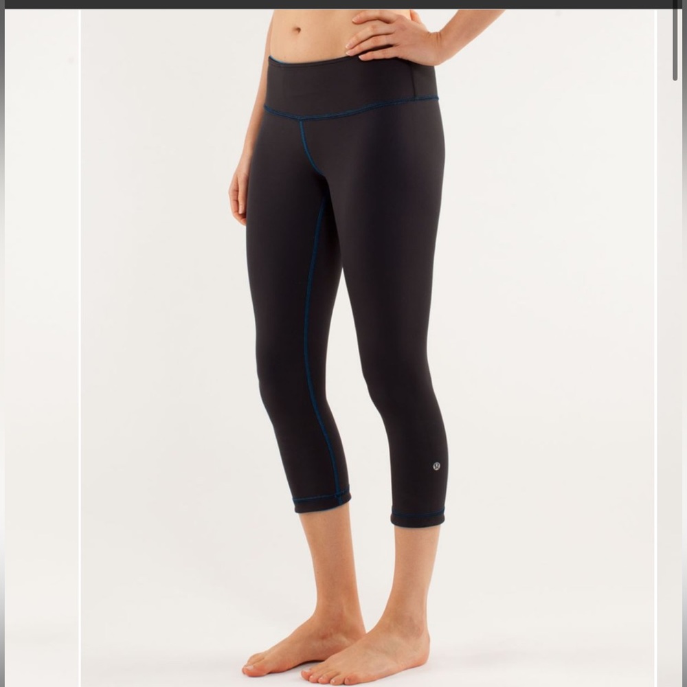 Lululemon Athleticia Wunder Under Crop Reversible Leggings Beaming Blue 8